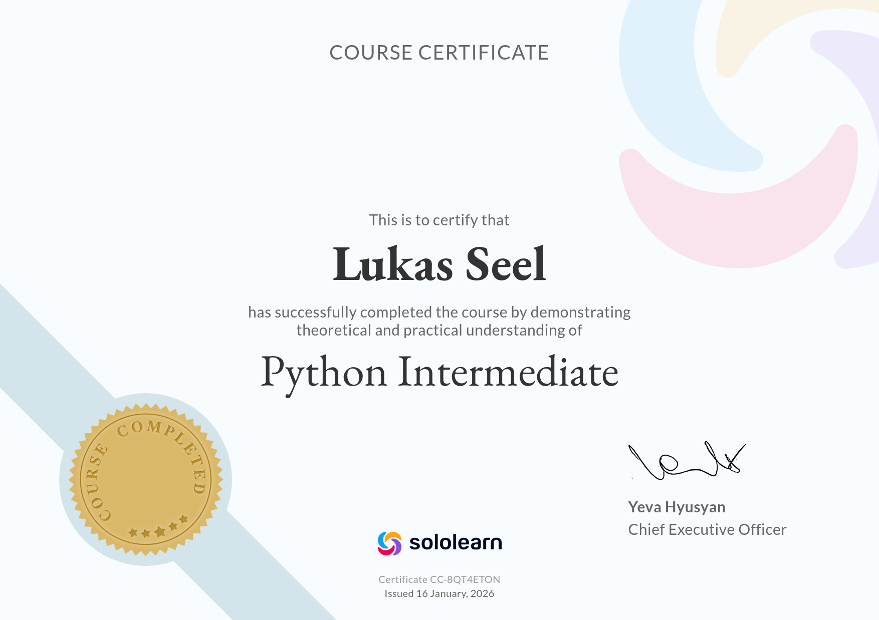 Python Intermediate Zertifikat